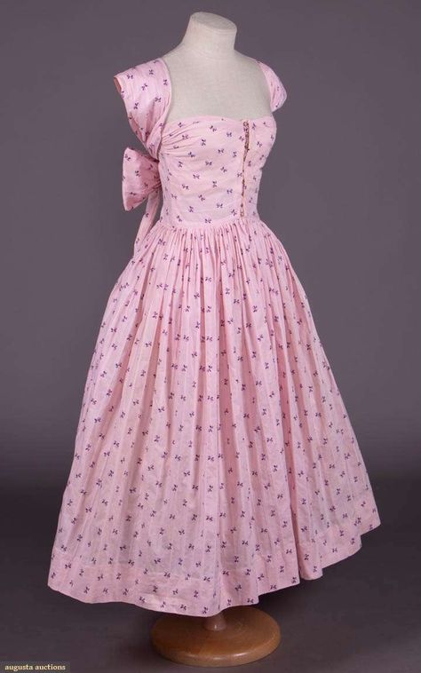 Auctions by Date 1960s Pink Dress, 1950s Pink Dress, 1950's Dresses, Claire Mccardell, Mv Outfits, Fashion 1950, Vintage Pink Dress, Pink Strapless Dress, Classic Names