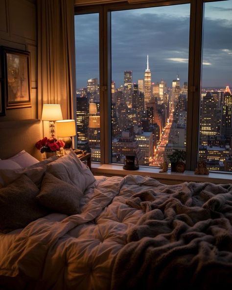 Appartement New York, City View Apartment, San Myshuno, Apartment View, Dream Apartment Decor, City At Night, Dekorasi Kamar Tidur, Apartment Aesthetic, Nyc Life