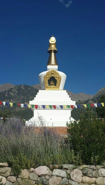 Buddhist stupa of enlightenment. The symbolic shape represents the Buddha sitting in meditation, the enlightened mind and its path to realization. Crestone, Co. Stupa Buddha, Buddhist Stupa, The Buddha, Meditation, Mindfulness, Quick Saves