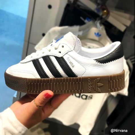 @Nirvana Adidas Samba Platform, Samba Platform, Platform Adidas, Adidas Platform Sneakers, Edge Fashion, Yay Or Nay, Fresh Outfits, Fashion Articles, Fresh Shoes