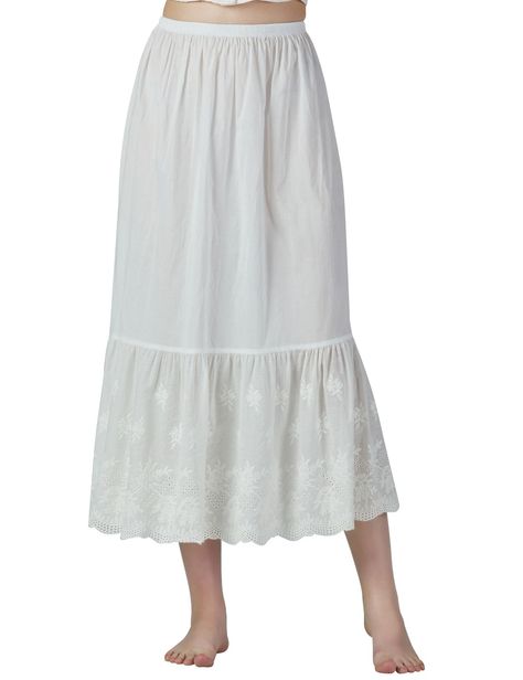 PRICES MAY VARY. ★ 100% ORGANIC COTTON - SOFT & ANTI STATIC & BREATHABLE & COOL FEELING. ★ COMFORTABLE ELASTIC WAIST BAND – 5 types of waist size cover US (4-20W), It’ll not tighten your waist. Length is 33”. Almost fit for all people. ★ SKIRT EXTENDER Edged with Delicate Anglaise Eyelet Lace Trim- It’s the best way to add a extra length to your skirt/dress with a elegant overlook. ★ WEAR IT AS PETTICOAT – It works perfectly with both vintage 1850's pioneer dress and to lengthen you Edwardian la Slip Extender, Pioneer Dress, Skirt Extender, Lawn Dress, Half Slip, Lounge Lingerie, Slip Skirt, Lace Hem, Lace Embroidery