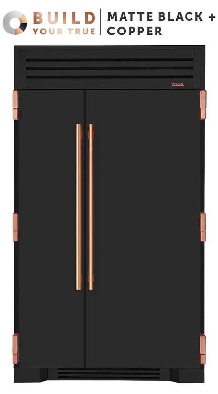 make your fridge into a wow Fridge Makeover, Black Fridges, Black Refrigerator, White Fridges, Black Appliances Kitchen, Rose Gold Kitchen, Copper Wood, Black Appliances, Kitchen Black