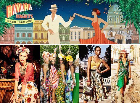 Havana Night Outfit Women, Havana Nights Hairstyle With Flower, Cuban Style Fashion Havana Nights, Tropicana Club Havana, Havana Nights Dress Women, Havana Inspired Outfit, Havana Nights Party Dress Outfits, Havana Nights Costume, Cuban Fashion Havana Nights Dress