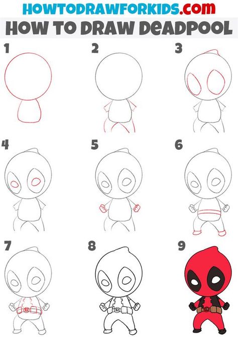 How to Draw Deadpool Drawings step by step for kids #drawingsstepbystepforkids Drawing ideas #drawingideas Drawing ideas for kids #drawingideasforkids 1.353 Deadpool Drawing Easy, Deadpool Drawings, Easy Elephant Drawing, Christmas Drawings For Kids, Easy Halloween Drawings, Deadpool Drawing, Thanksgiving Drawings, Drawing Ideas For Kids, Easy Animal Drawings