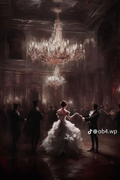 Vintage Ball Aesthetic, Old Ballroom Aesthetic, A I Art, Dancing At Home Aesthetic, Soft Art Aesthetic, Ballroom Photoshoot, Dark Academia Painting Aesthetic, Ballroom Dancing Art, Ballroom Drawing