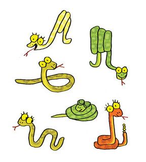 baby snakes | Flickr - Photo Sharing! Snake Doodle, Baby Snakes, Snake Illustration, Book Illustration Design, Snake Drawing, Playroom Signs, Cute Snake, Animal Doodles, Snake Art