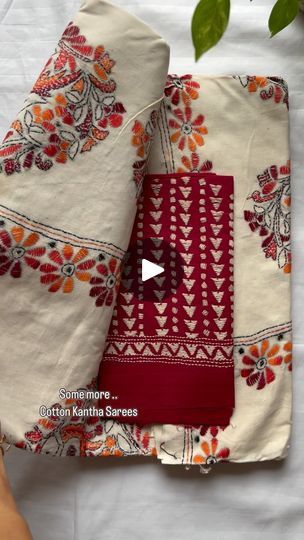 Katha Stitch Saree, Katha Stitch, Stitch Saree, Kantha Sarees, Blouse Stitching, Cotton Sarees Online, Kantha Work, Sarees Online, Cotton Saree