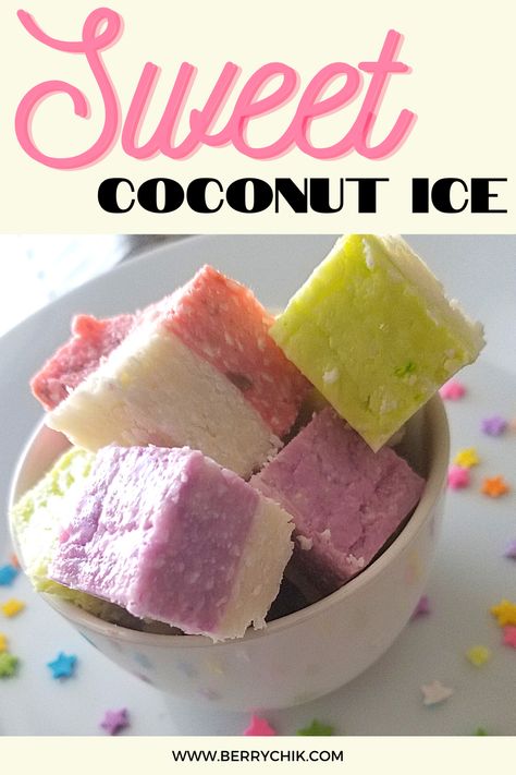 Coconut Sweets, Homemade Sweet Treats, Coconut Ice Recipe, Recipe With Condensed Milk, Aussie Recipes, Dessert Coconut, Ice Recipe, Food Competition, Coconut Recipe