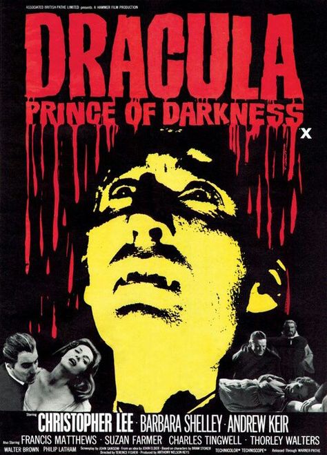 Prince Of Darkness, Hammer Films, Horror Movie Posters, Movie Monsters, Dracula, Classic Movies, Old Movies, Horror Movies, Science Fiction