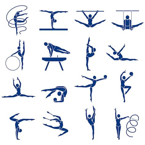 Gymnastics Logo, Graduation Project, Rhythmic Gymnastics, Identity Logo, Vector Photo, Premium Vector, Gymnastics, Gin, Graphic Resources