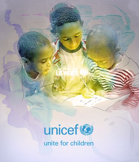 UNICEF on Behance Unicef Aesthetic, Unicef Poster, Charity Work Aesthetic, Unicef Volunteer, Children Graphic Design, English Photo, Detergent Powder, Technology Posters, Office Images