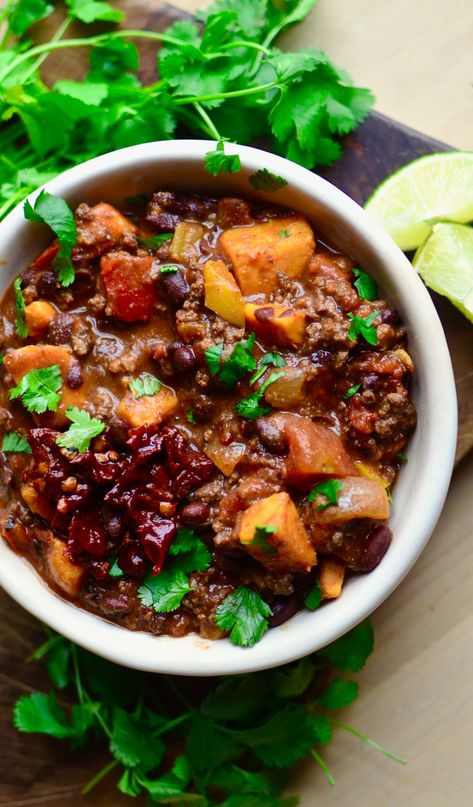 Sweet Potato Black Bean Chili, Black Bean Stew, Sweet Potato And Black Bean, Black Bean Chili, Sweet Potato Black Beans, Sweet Potato Chili, Bean Chili, Bean Stew, No Bean Chili