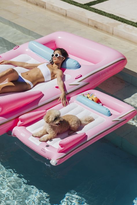 Funboy x Bark Pool Floats For You & Your Dog Are Adorable & I Want Them All Dog Floaties, Dog Pool Floats, Cute Pool Floats, Summer Pool Floats, Pool Aesthetic, Cool Pool Floats, Pool Floaties, Dog Pool, Pool Floats