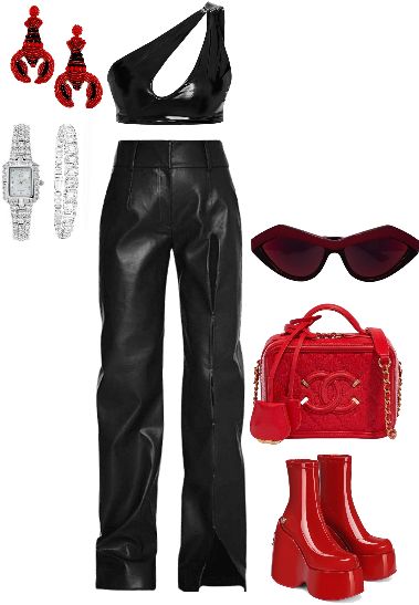 Devil Outfit Aesthetic, Devilcore Outfits, Devil Inspired Outfit, Devil Outfit, Dti Theme, Devil Costume, Black Jeans Outfit, Cute Sunglasses, Halloween 2023