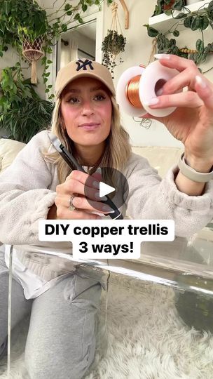 23K views · 564 reactions | These DIY houseplant trellises are so cuuuute 🥹 and the possibilities are endless! There are a ton of different shapes you could make with the wire. Comment ‘DIY’ for a link to the supplies!I’m using copper toned aluminum wire. It’s pliable but sturdy enough to hold up the plants. You could also twist two pieces together to make it even more sturdy 😍I’m always needing trellises for my plants so I keep this wire on hand. You can also find it in my Amazon storefront under diy copper trellis. An easy DIY is the best kind of diy 😜 | House + Plant | Alex Blue · So Good Wire Trellis Diy, Copper Wire Trellis, Copper Wire For Gardening, Diy Wire Plant Trellis Indoor, Copper Wire For Plants, Copper Plant Trellis, Diy Copper Wire Plant Trellis, Plant Wire Support, Copper Wire Plant Trellis