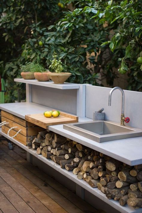 Outdoor Kitchen Sink Ideas, Kitchen Sink Ideas, Outdoor Kitchen Sink, Sink Ideas, Outdoor Kitchen Appliances, Outdoor Sinks, Backyard Kitchen, Patio Kitchen, Outdoor Kitchen Patio