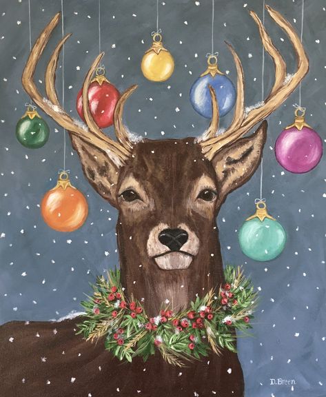 Christmas Fair Ideas, Christmas Canvas Art, New Year Art, Christmas Artwork, Handmade Christmas Crafts, Holiday Painting, Art Gallery Wallpaper, Christmas Canvas, Night Painting