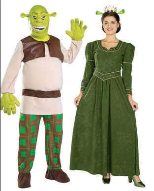 Fiona y Sherk Shrek Fiona And Donkey Costumes, Shrek And Fiona Costume, Fiona Costume, Shrek And Fiona, Donkey Costume, Shrek Fiona, Shrek Character, Shrek Costume, British Costume