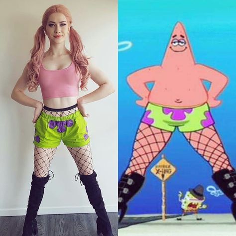 Someone can be sexy Patrick and someone can be...whatever spongebob is 😂😂😂 Halloween Coustumes, Diy Kostüm, Jessica Nigri, Trendy Halloween Costumes, Epic Cosplay, Halloween Costume Outfits, Fantasias Halloween, Trendy Halloween, Cosplay Characters