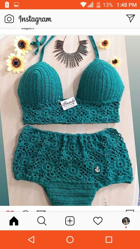 Crotchet Swimsuit, Crochet Swimsuits Pattern, Crochet Fashion Patterns, Crochet Books, Bras And Panties, Bra Set, Crochet Fashion, Crochet Dress, Crochet Clothes