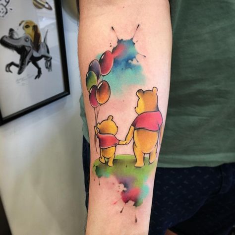 Winnie The Pooh Watercolor, Winnie The Pooh Day, Pooh Watercolor, Remembering Baby, Winnie The Pooh Tattoo, Pooh Tattoo, Winnie The Pooh Tattoos, Tigger Winnie The Pooh, Tribute Tattoos