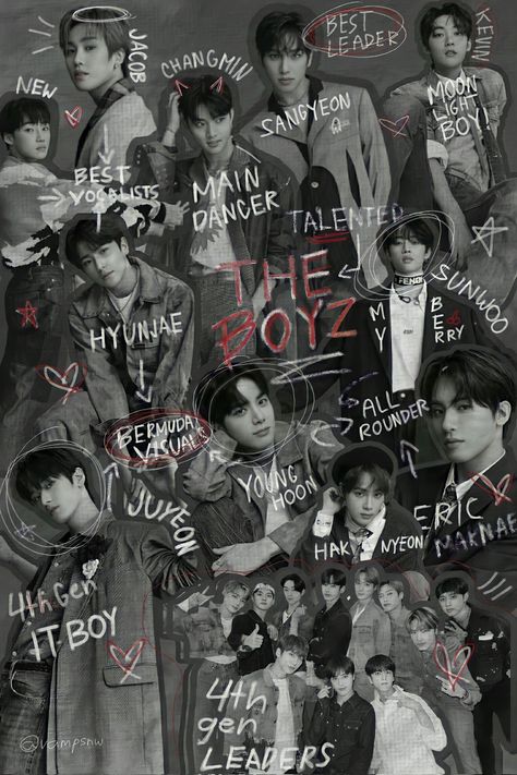 Binder Cover, K Wallpaper, Boy Idols, Collage Poster, Kpop Posters, Binder Covers, Kids Icon, The Boyz, Korean Idol