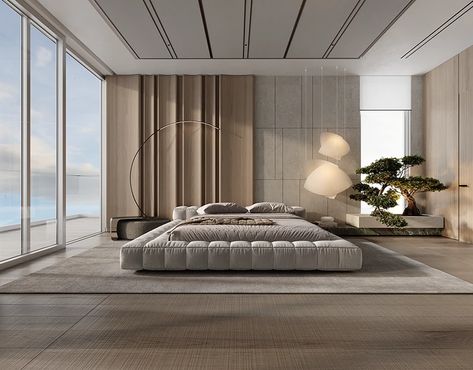 Master Bedroom on Behance Suite Design, Bedroom Seating Area, Luxury Bedroom Master, Bedroom Bed Design, Bedroom Interior Design, Large Bedroom, Bedroom Suite, Luxurious Bedrooms, House Designs Exterior