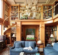 Library Bedroom, Dream Library, Library Room, Curved Staircase, Home Libraries, Library Design, Level Homes, Reading Room, Home Library