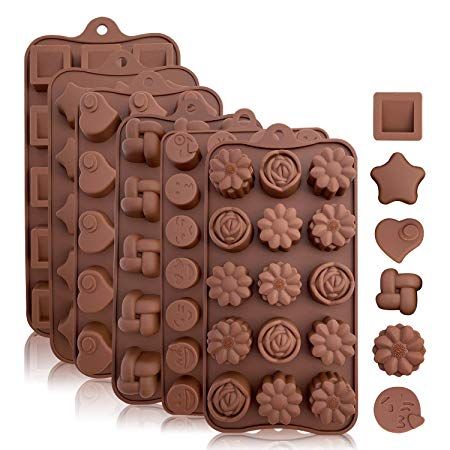 AmazonSmile: Silicone Candy and Chocolate Molds: Flexible Baking Molds for Chocolate, Shaping Hard or Gummy Candies, Keto Fat Bombs, Jello - Hearts, Stars, Flowers, Emojis, Fun Shapes in Brown Trays, 6 Pack: Kitchen & Dining 3d Chocolate Molds, Chocolate Moulds, Candy And Chocolate, Candy Making Supplies, Ice Candy, Baking Trays, Candy Molds Silicone, Silicone Chocolate Molds, Soft Candy