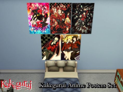 Sims 4 Cc Kakegurui, Kakegurui Anime, Bts Summer Package, Sims 4 Anime, Poster Diy, Square Painting, Anime Posters, Diy Set, Sims Mods