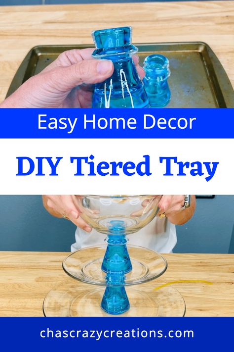 easy home deocr diy tiered tray Homemade Trays Easy Diy, Diy Tiered Tray How To Make, Diy 2 Tier Tray, Tiered Tray Crafts, Diy Tiered Tray Decor, Diy Tiered Tray, Tiered Tray Decor Ideas, Diy Counter, Tray Decor Ideas