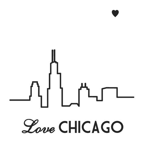 Chicago skyline outline Chicago Skyline Tattoo, Chicago Skyline Silhouette, Chicago Logo, Skyline Tattoo, Chicago Tattoo, Skyline Artwork, Chi Town, Skyline Silhouette, Chicago Family