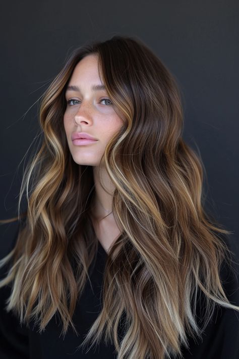 California Brunette Hair, California Brunette, California Hair, Honey Brown Hair, Brunette Hair With Highlights, Summer Haircuts, Brown Hair Balayage, Braut Make-up, Balayage Brunette