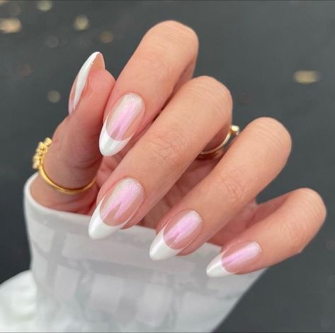 French Manicure With Chrome, Classy Graduation Nails, Grad Nails, French Tip Acrylics, Graduation Nails, School Nails, Short Acrylic, Cash Money, Short Acrylic Nails Designs