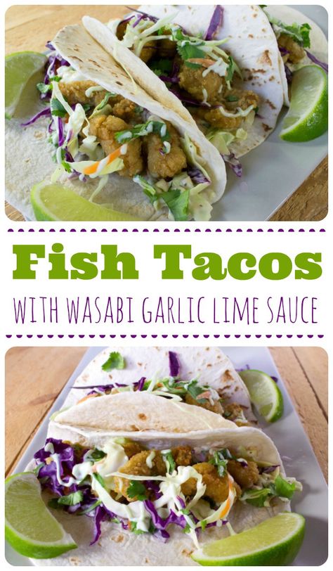 Fish Tacos Slaw, Soup Dippers, Citrus Slaw, Wasabi Recipes, Best Fish Taco Recipe, Best Fish Tacos, Taco Tuesday Recipes, Recipe With Garlic, Hearty Food