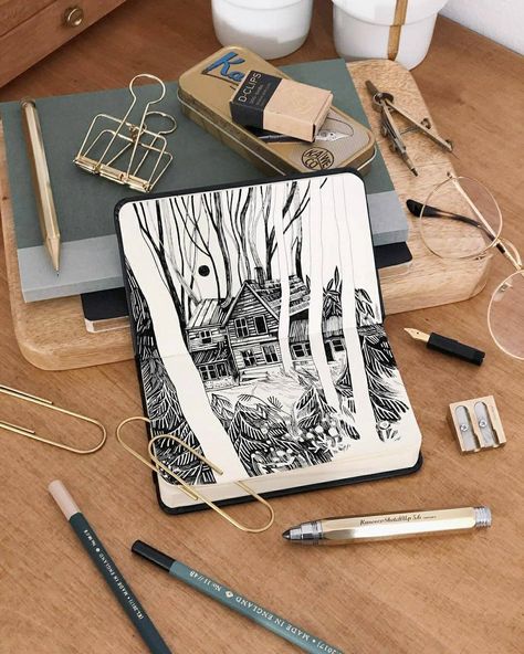 Sketchbook Fillers, Inktober Sketches, Pocket Sketchbook, Inktober Inspiration, Inktober Illustration, Drawing Notebook, Pen Work, Inktober 2024, Buch Design