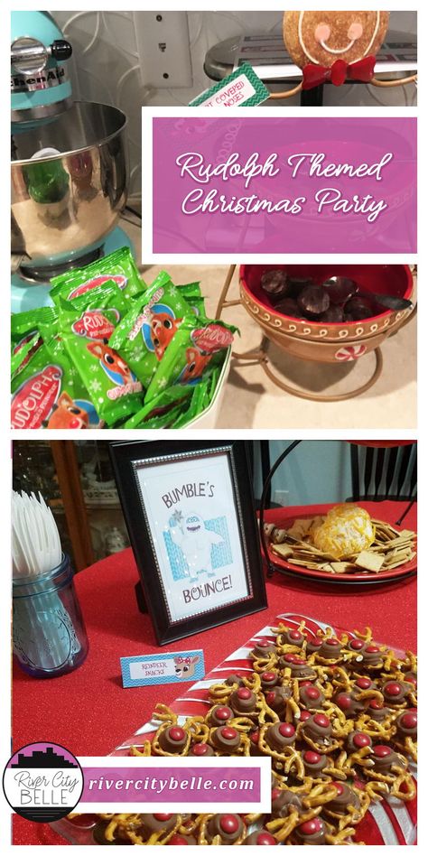 Rudolph The Red Nosed Reindeer Dinner, Rudolph Dinner Ideas, Rudolph Themed Dinner, Rudolph Movie Night Food, Rudolph Themed Christmas Party, Rudolph Themed Food, Reindeer Themed Christmas Party, Rudolph Movie Night, Christmas With The Kranks Party