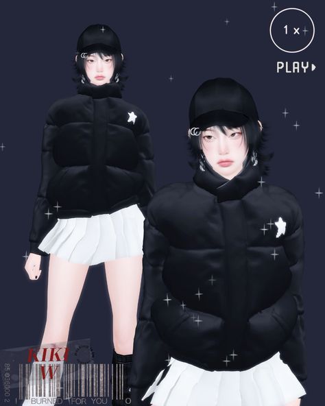 [KIKIW]Warm winter suit | Patreon Sims 4 Cc Puffer Jacket Female, Sims 4 Winter Cc, Zepeto Character Ideas, Masculine Clothing, Cc Clothes, Winter Suit, Sims 4 Characters, Sims4 Clothes, Puff Jacket