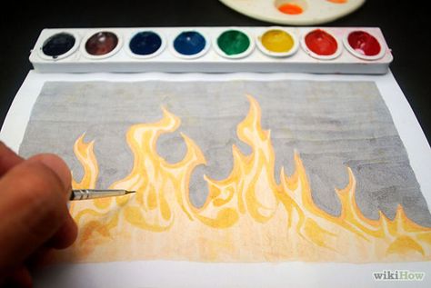 Pc Drawing, Painting Fire, Color Wheel Projects, Drawing Programs, Fire Painting, Different Kinds Of Art, Flame Art, Snake Art, Easy Canvas Painting