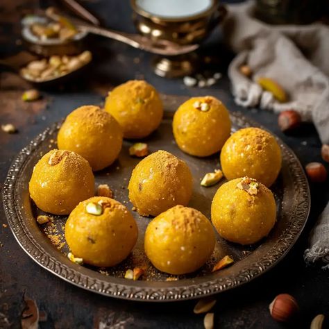 Besan Ke Laddu, also known as Besan Ladoo, is a popular and traditional Indian sweet treat enjoyed across the country. These round, golden-yellow laddus are made from besan (gram flour) and are known for their rich, nutty flavor and melt-in-your-mouth texture. Besan Ke Laddu is a staple during festivals, celebrations, and special occasions, often prepared as a symbol of love and togetherness. Besan Ke Laddu, Besan Ladoo, Laddu Recipe, Gram Flour, Indian Sweet, Evil Eyes, Traditional Indian, Ghee, Sweet Treat