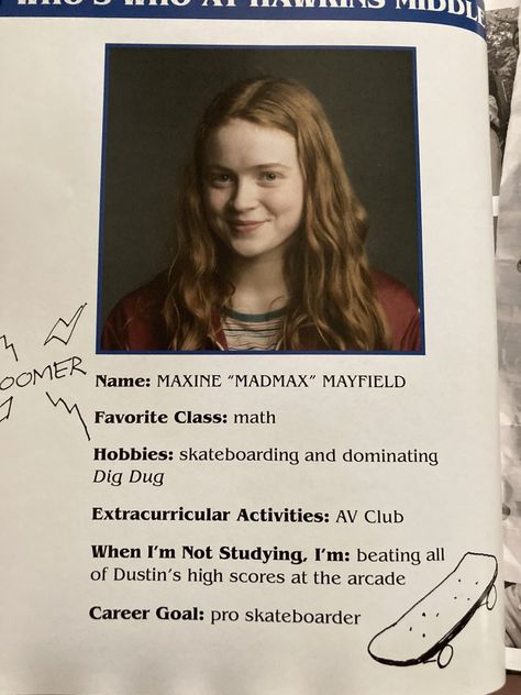 Max Mayfield
Sadie Sink
Stranger Things Stranger Things Aesthetic Season 4, Stranger Things Yearbook, Starnger Things, Stranger Things Max, Stranger Things Quote, Max Mayfield, Yearbook Quotes, Stranger Things Poster, Netflix Show