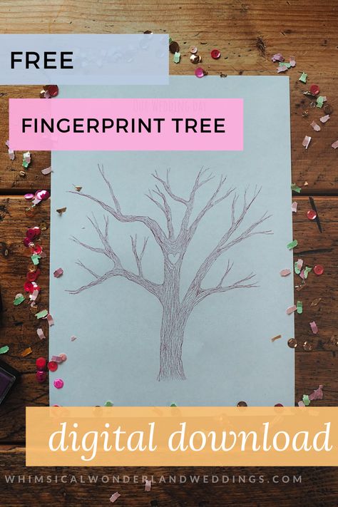 Tree Thumbprint Guest Book, Thumbprint Tree Template, Fingerprint Tree Template, Diy Family Tree Project, Fingerprint Guest Book Wedding, Wedding Fingerprint, Wedding Fingerprint Tree, Thumbprint Guest Books, Memory Artwork