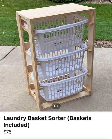 Laundry Basket Storage Diy, Basket Dresser, Laundry Basket Shelves, White Laundry Basket, Laundry Basket Dresser, Laundry Basket Holder, Diy Laundry Basket, Repurpose Pallets, Basket Stand