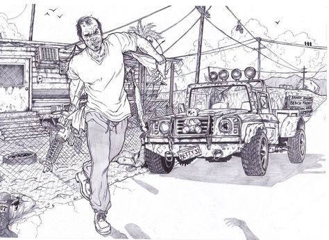 Gta 5 Trevor Philips by BigDadyBear.deviantart.com on @DeviantArt Gta 5 Trevor, Grand Theft Auto Artwork, Trevor Philips, Trailer Park Boys, Coloring Pages Inspirational, My Hero Academia Shouto, Mom Art, A Lot Of People, Ink Illustrations