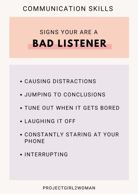 Do you wonder How to become an active listener? This is what a bad listener does. In order to improve your listening skills read the whole post! Effective listening skills are an important part of effective communication especially at work! Tips / Active listening activities for adults How To Listen Better, Dismissive Listening, Listening Skills For Adults, Active Listening Activities For Adults, Effective Listening Skills, Fallacy Detective, Rules For Good Listening, Polite English, How To Actively Listen