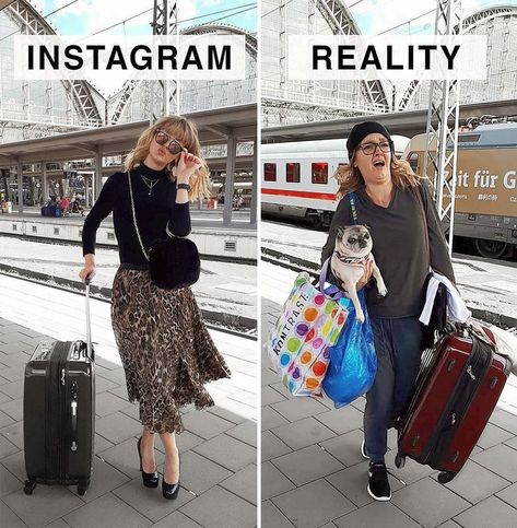 German Artist Makes Fun Of The Reality Behind Those Perfect Instagram Photos Instagram Vs Real Life, Instagram Vs Reality, Photo Hacks, Memes In Real Life, Funny Text Fails, Kids Laughing, Glamour Photo, German Women, Memes Sarcastic