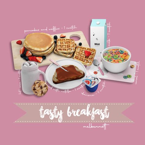 Sims 4 Free Mods, Sims 4 Nails, Sims 4 Kitchen, Sims 4 Traits, Sims 4 Cas Mods, Cc Furniture, Free Sims 4, Sims 4 Children, Tasty Breakfast