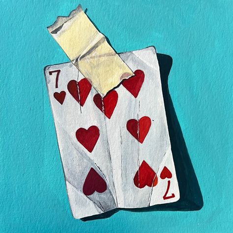 * SOLD * Lucky Number 7! Have you ever had a lucky number? Daily Painting Just posted in my online store (KateBirchArt.com) Link in bio! Gouache on paper Paper size 6x6 inches with small white border $125 #gouachepainting #stilllifepainting #artistsoninstagram #painteveryday #colorfulart #gouache #dailypainting #dailyart #utahartist #makearteveryday #gouacheartist #art #painting #illustration #illustrationartist #artofinstagram Lucky Painting, Painting Deck Of Cards, Deck Of Cards Painting, Painting Of Playing Cards, How Lucky Are We Canvas, Feeling Lucky Painting, Facebook Background, Number Art, Ceramic Wall Art