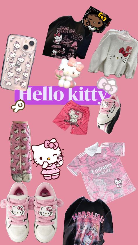 hello kitty 💓💓 Hello Kitty Shuffle, Affordable Trendy Hello Kitty T-shirt, Cheap Multicolor Hello Kitty Print T-shirt, Hello Kitty Casual Crew Neck T-shirt, Cheap Fun T-shirt With Hello Kitty Print, Hello Kitty, Kitty