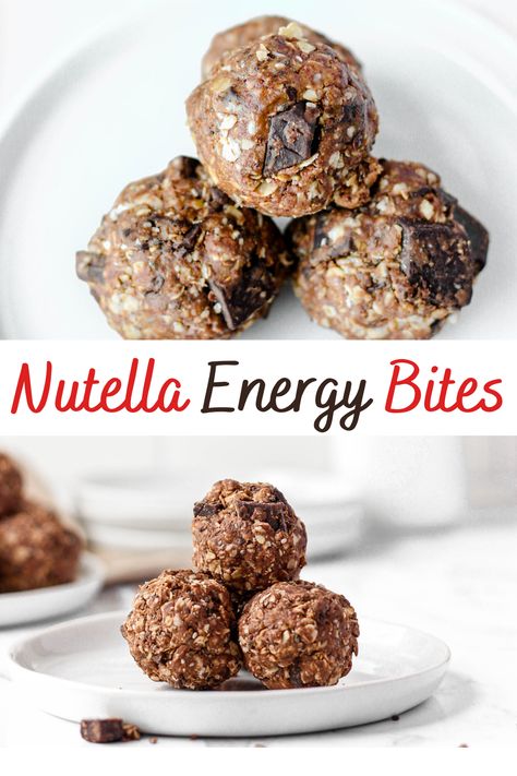 High Fiber Energy Balls, Nutella Energy Bites, Nutella Energy Balls, Nutella Oat Balls, Protein Energy Balls Healthy Chia Seeds, Rolled Oats Energy Balls, Energy Balls With Rolled Oats, Breakfast Nutella, Peanut Butter Energy Balls Chia Seeds